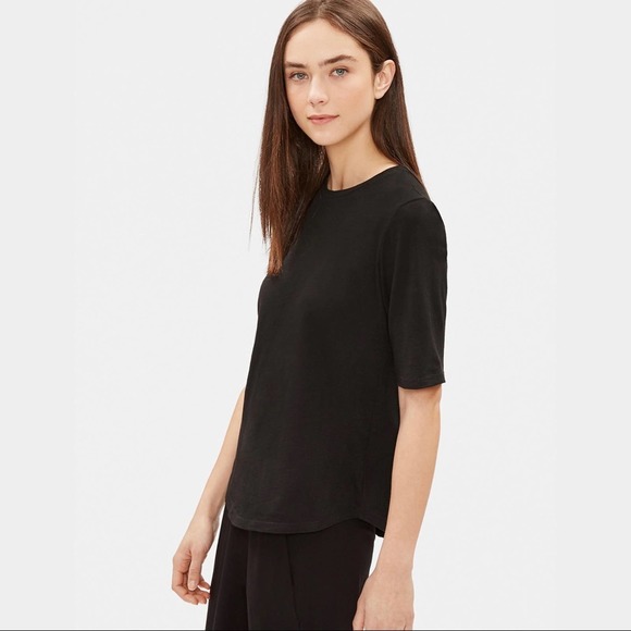 Eileen Fisher Tops - EILEEN FISHER black organic cotton soft tee shirt